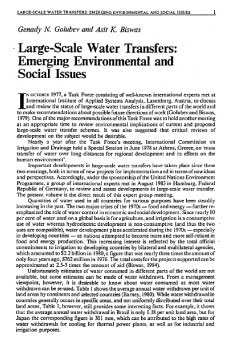 Large-Scale Water Transfer: Emerging Environmental and Social Issues (Water resources development) (Genady Golubev, Asit Biswas)